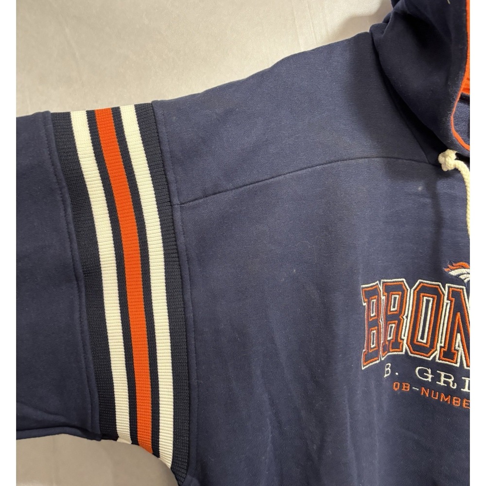 Denver Broncos NFL Hoodie Y2K Vintage Sweatshirt Hooded Bob Griese Navy Blue NWT - Picture 4 of 9